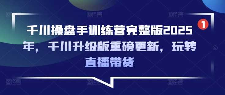 千川操盘手训练营完整版2025年，千川升级版重磅更新，玩转直播带货-虫2小屋
