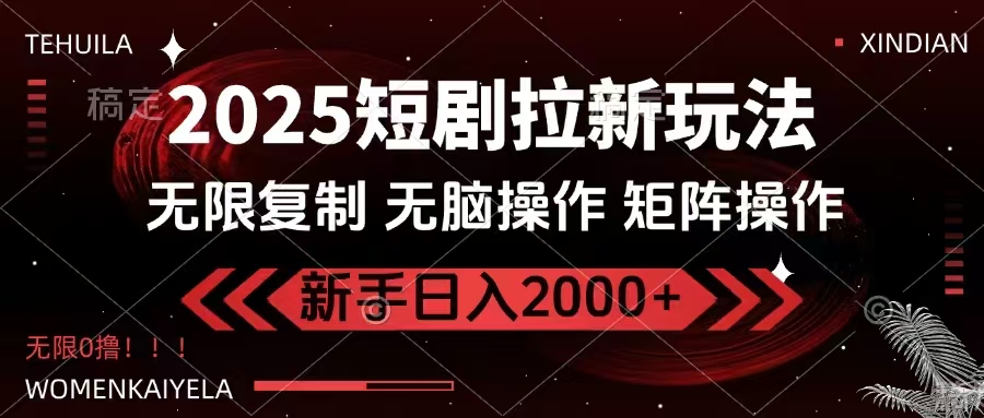 （14429期）2025短剧拉新玩法，无需注册登录，无限0撸，无脑批量操作日入2000+-虫2小屋