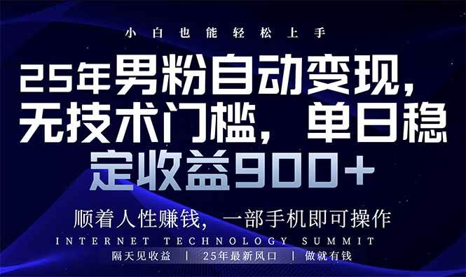 （14449期）25年男粉自动变现，小白轻松上手，日入900+-虫2小屋