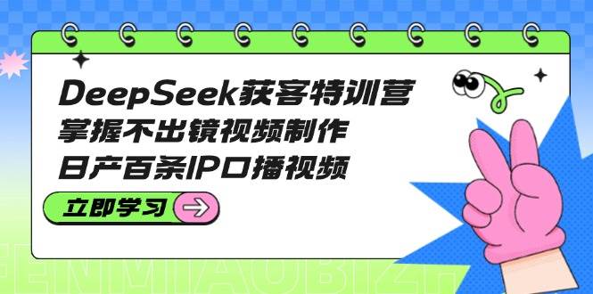 DeepSeek获客特训营：掌握不出镜视频制作，日产百条IP口播视频-虫2小屋