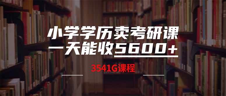 （14561期）小学学历卖考研课程，一天收5600（附3580G考研合集）-虫2小屋