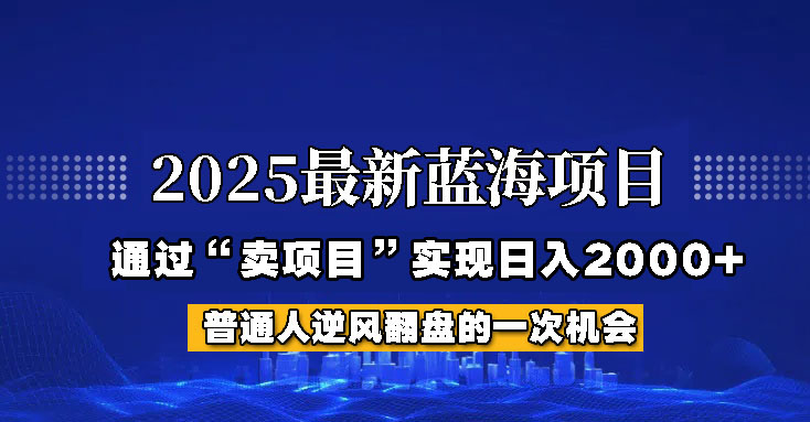 2025年蓝海项目，如何通过“网创项目”日入2000+-虫2小屋