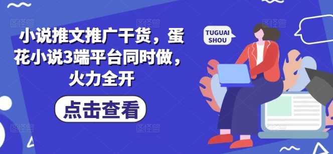 小说推文推广干货，蛋花小说3端平台同时做，火力全开-虫2小屋