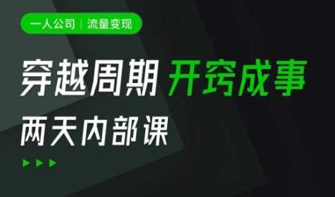 一人公司：流量变现课，一人公司的方法模型拆解， 拆解富人思维，流量思维，小老板思维等-虫2小屋