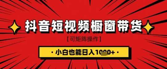 抖音短视频食品橱窗带货，小白轻松上手日入1k+【揭秘】-虫2小屋