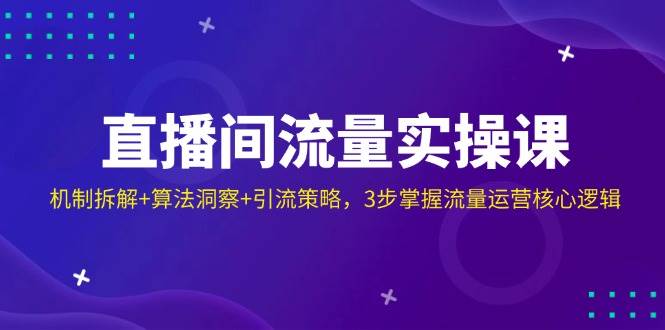直播间流量实操课：机制拆解+算法洞察+引流策略，3步掌握流量运营核心逻辑-虫2小屋