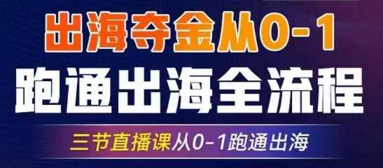 2025出海夺金从0-1跑通出海全流程，三节直播课从0-1跑通出海，教你用AI跑通全流程-虫2小屋