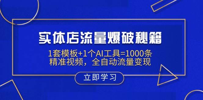 实体店流量爆破秘籍：1套模板+1个AI工具=1000条精准视频，全自动流量变现-虫2小屋