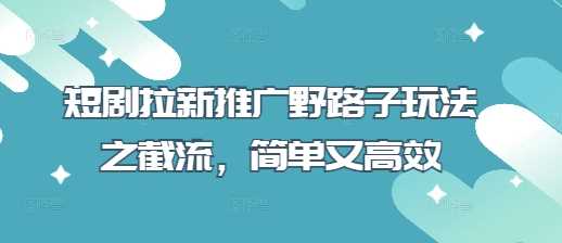 短剧拉新推广野路子玩法之截流，简单又高效-虫2小屋