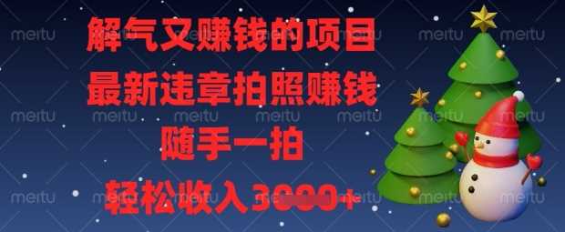 解气又挣钱的项目，最新违章拍照挣钱，随手一拍，轻松收入数张【揭秘】-虫2小屋